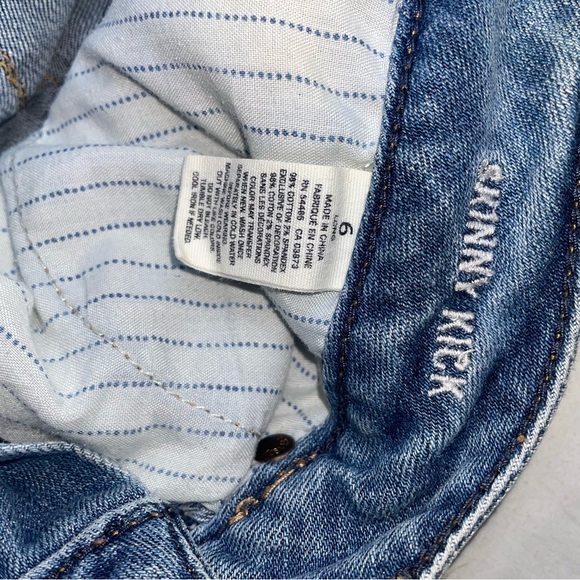 American Eagle Y2K Skinny Kick Distressed Jeans | Size 6 Long Denim - Picture 11 of 13